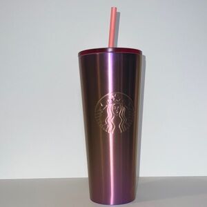 Starbucks 2022 Pink Gold Siren Metallic Stainless Steel Oil Slick Venti 24 Oz